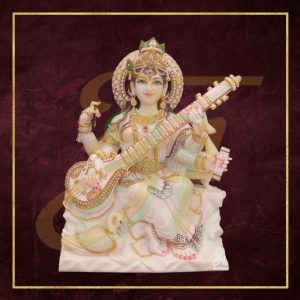 Saraswati Marble Statue 04